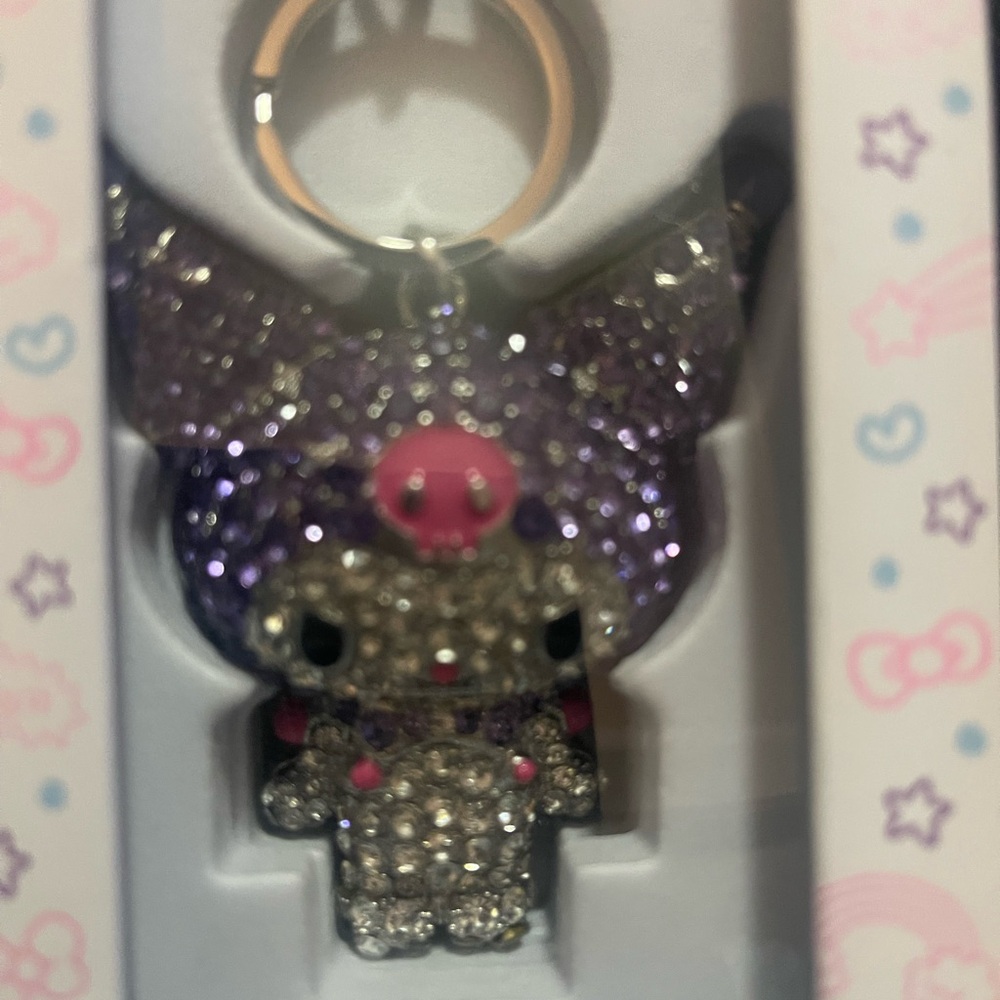 Purple and Silver Rhinestone Keychain - Picture 2 of 2